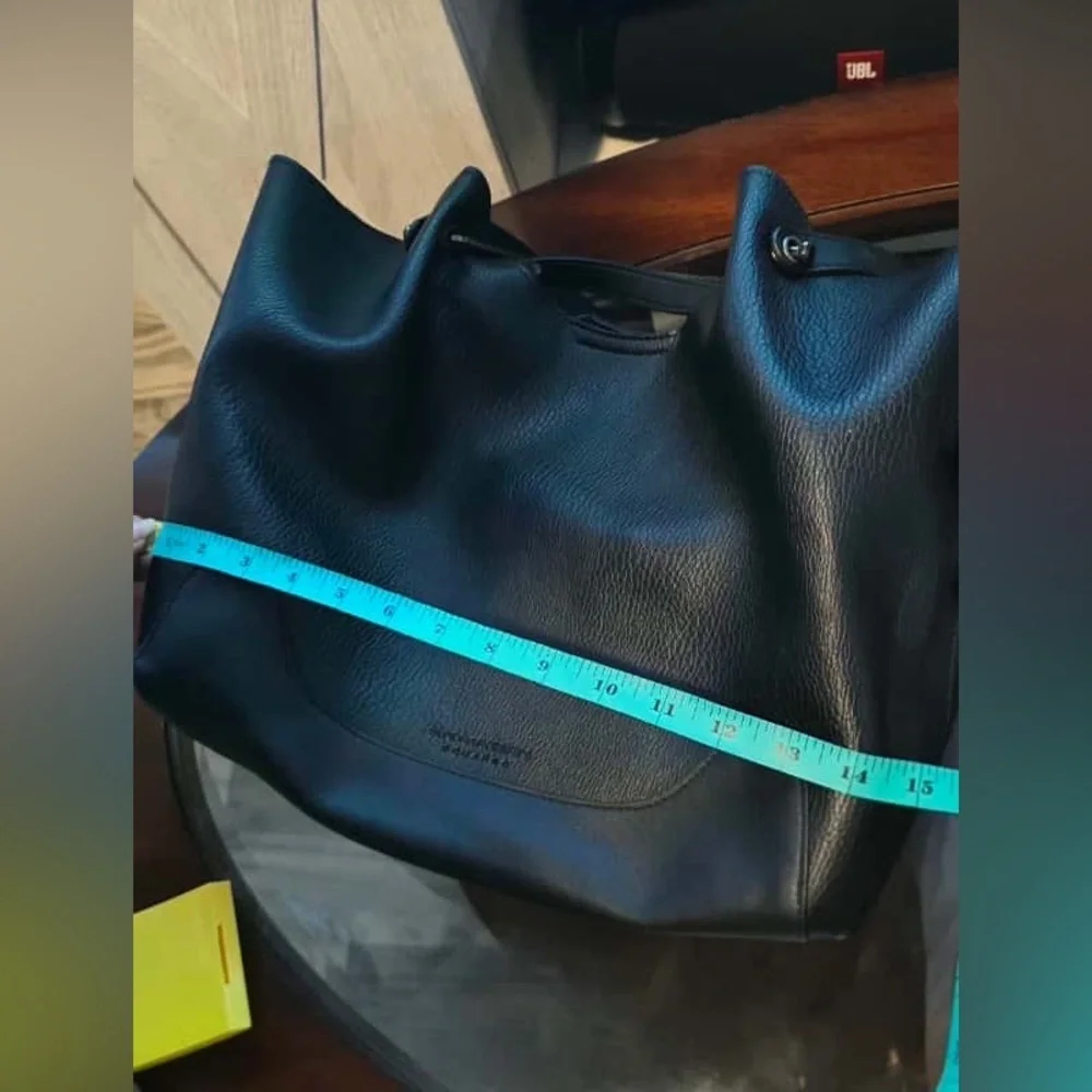 Sondra Roberts Black Leather Tote Bag